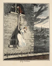 Jack Sheppard in compagnia di Edgeworth Bess, fuggendo dalla prigione di Clerkenwell, illustrazione da Jack Sheppard: Un romanzo di William Harrison Ainsworth, pubblicato 1839